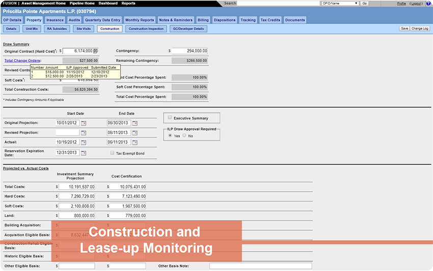 Construction and Lease-Up Monitoring
